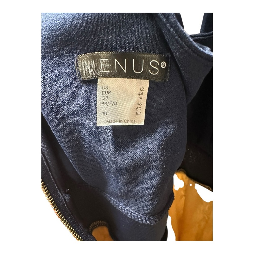 VENUS Navy and Beige Lace Maxi Dress - Picture 3 of 3